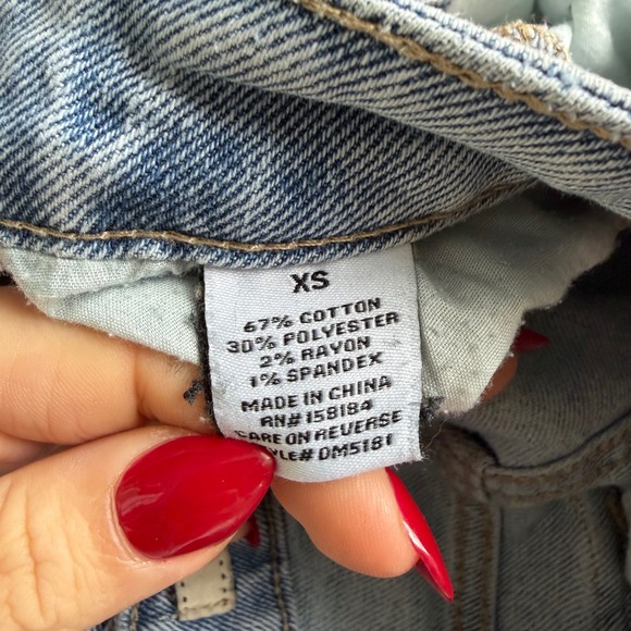 Love Cult Light Wash Y2K Wide Leg Cargo Denim Jeans XS Streetwear Utility Pocket - Picture 6 of 10